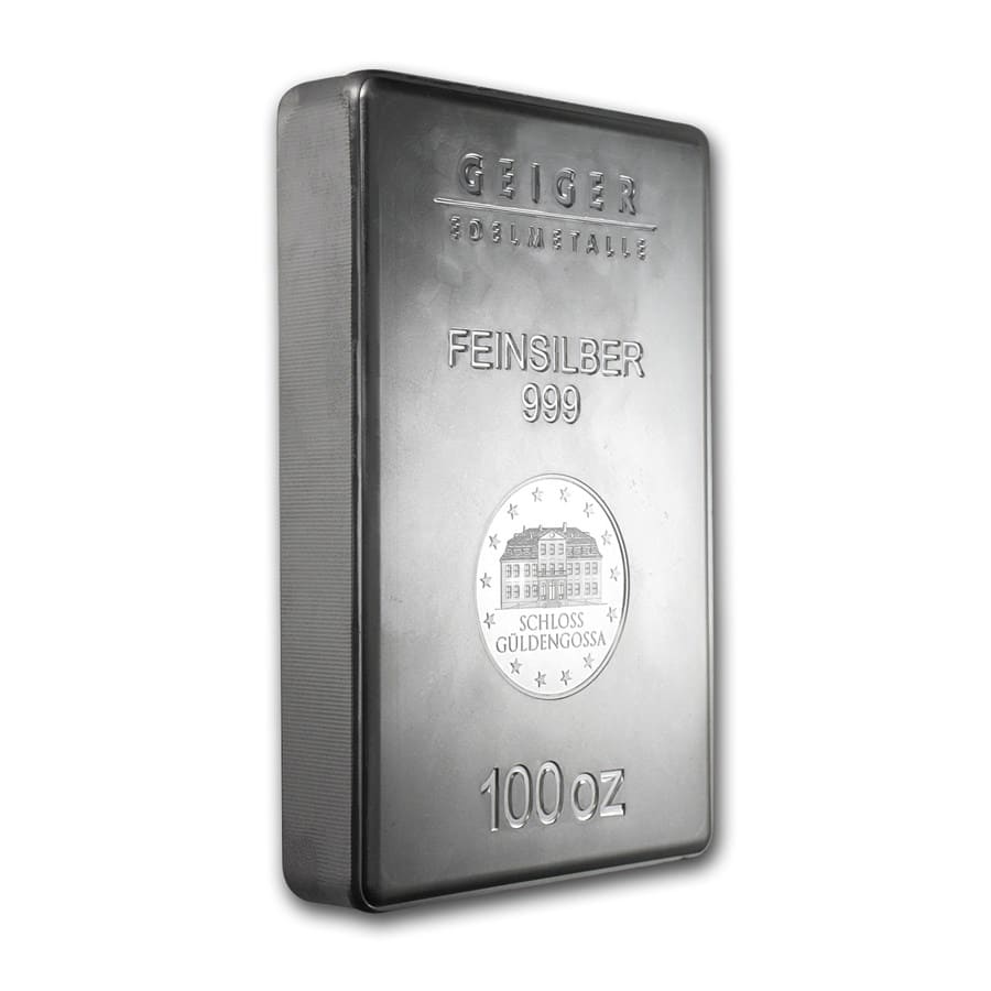 【ADERERROR】Product. 100 Silver 100 oz Silver Bar - Geiger (Security Line Series) | eBay